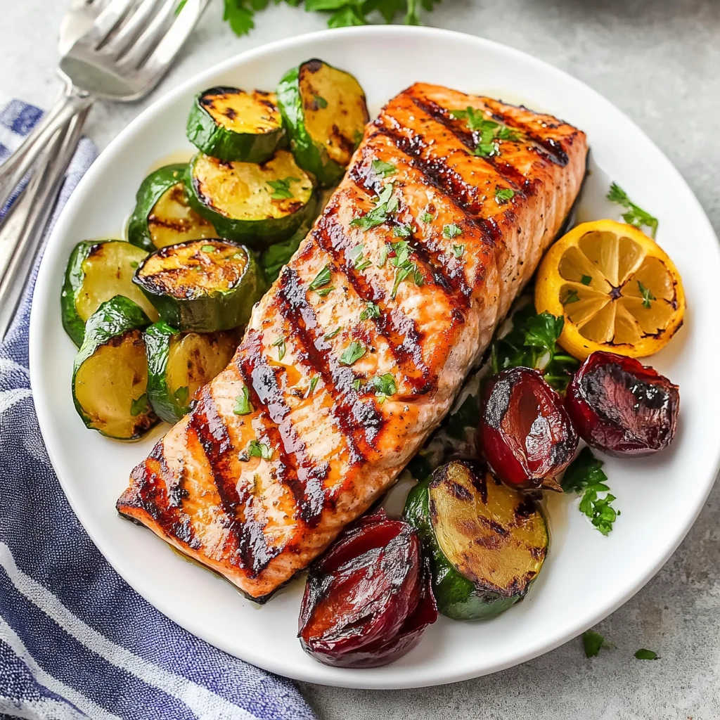 Quick & Flavorful: 5-Ingredient Marinated Grilled Salmon Recipe